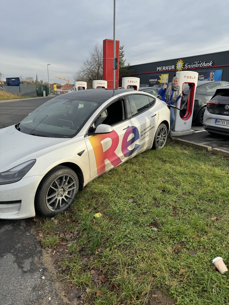 When Tesla Superchargers Are Opened to Everyone You Sometimes Have to Take Unconventional Routes to Avoid the Queue...